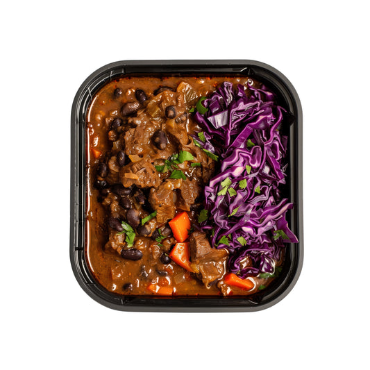 Black Bean Stew w/ Red Cabbage, Chuck Roast, & Ginger + 2 Sides